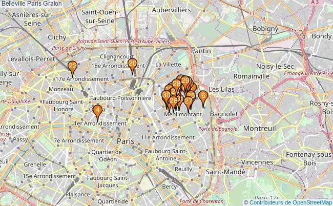 plan Belleville Paris Associations Belleville Paris : 39 associations