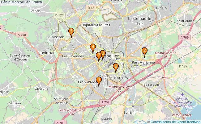 plan Bénin Montpellier Associations Bénin Montpellier : 9 associations