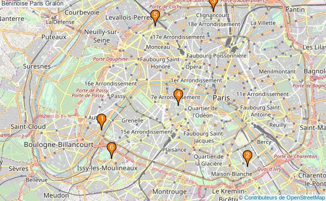 plan Béninoise Paris Associations béninoise Paris : 6 associations