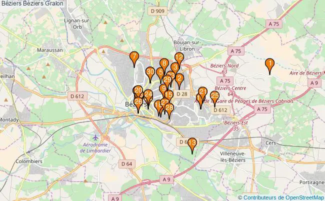 plan Béziers Béziers Associations Béziers Béziers : 169 associations