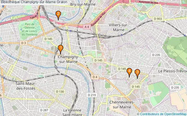 plan Bibliothèque Champigny-sur-Marne Associations bibliothèque Champigny-sur-Marne : 4 associations