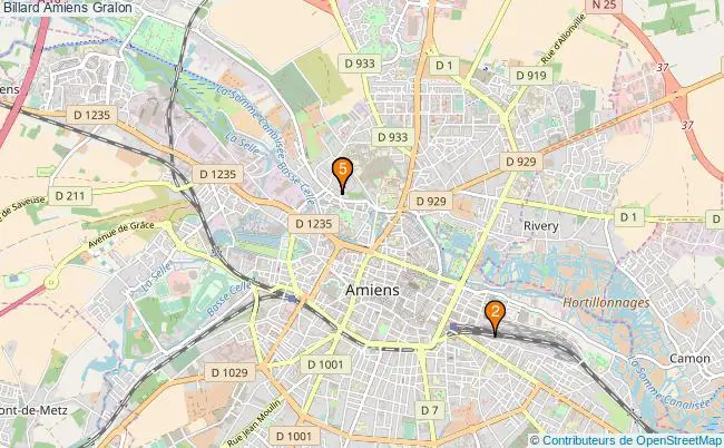 plan Billard Amiens Associations billard Amiens : 6 associations