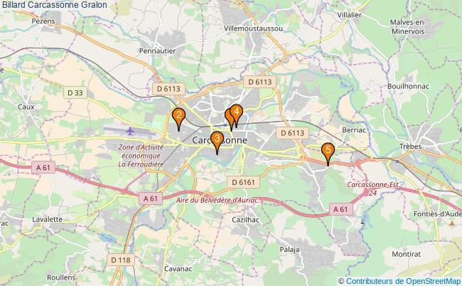 plan Billard Carcassonne Associations billard Carcassonne : 6 associations