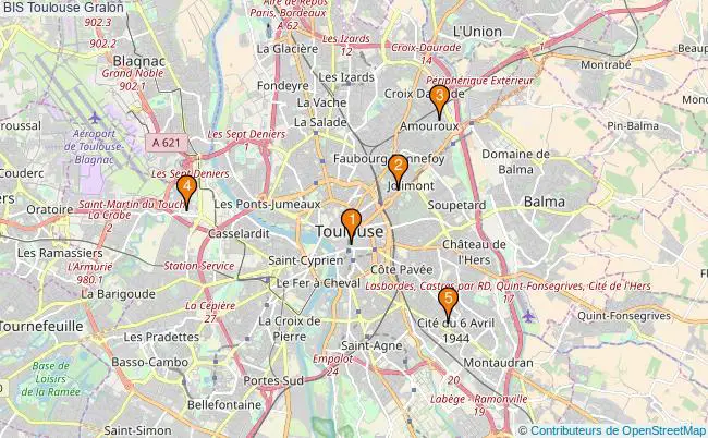 plan BIS Toulouse Associations BIS Toulouse : 5 associations