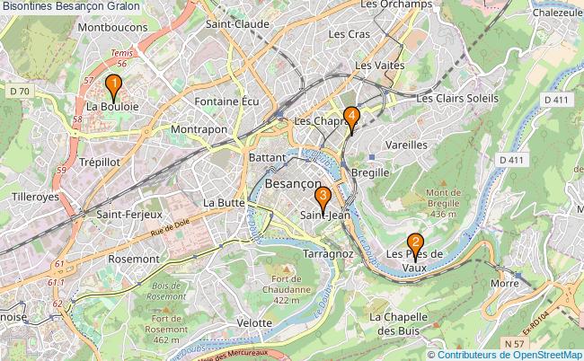 plan Bisontines Besançon Associations bisontines Besançon : 3 associations