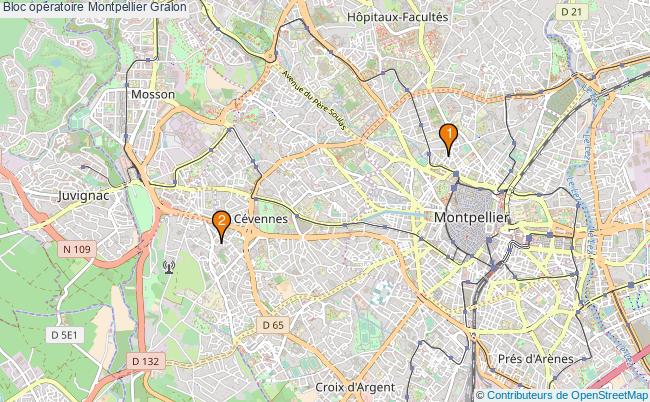 plan Bloc opératoire Montpellier Associations bloc opératoire Montpellier : 3 associations