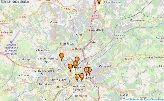 plan Bois Limoges Associations Bois Limoges : 12 associations