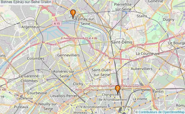 plan Bonnes Epinay-sur-Seine Associations Bonnes Epinay-sur-Seine : 3 associations