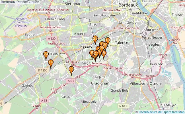 plan Bordeaux Pessac Associations Bordeaux Pessac : 90 associations