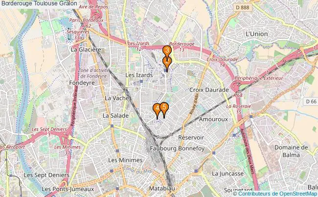 plan Borderouge Toulouse Associations Borderouge Toulouse : 6 associations