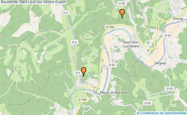 plan Bouddhiste Saint-Léon-sur-Vézère Associations bouddhiste Saint-Léon-sur-Vézère : 3 associations
