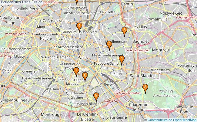 plan Bouddhistes Paris Associations bouddhistes Paris : 11 associations