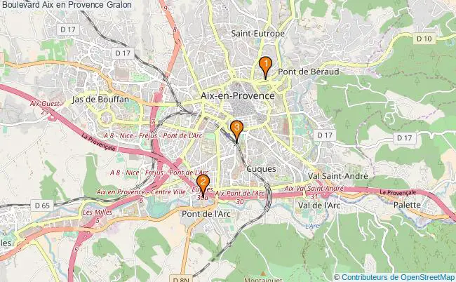 plan Boulevard Aix en Provence Associations boulevard Aix en Provence : 3 associations