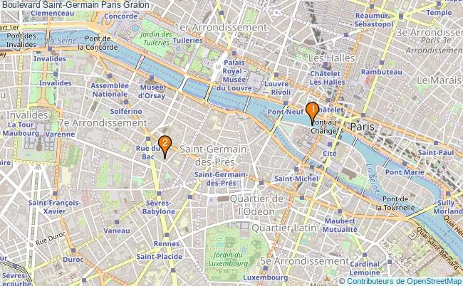 plan Boulevard Saint-Germain Paris Associations Boulevard Saint-Germain Paris : 4 associations