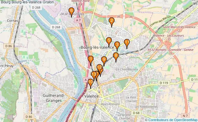 plan Bourg Bourg-les-Valence Associations Bourg Bourg-les-Valence : 15 associations