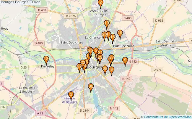plan Bourges Bourges Associations Bourges Bourges : 171 associations