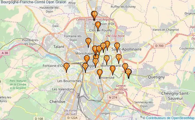 plan Bourgogne-Franche-Comté Dijon Associations Bourgogne-Franche-Comté Dijon : 34 associations
