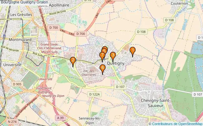 plan Bourgogne Quetigny Associations Bourgogne Quetigny : 9 associations