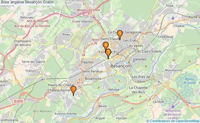 plan Boxe anglaise Besançon Associations Boxe anglaise Besançon : 5 associations