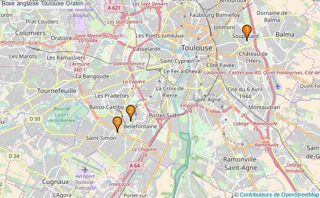 plan Boxe anglaise Toulouse Associations Boxe anglaise Toulouse : 6 associations