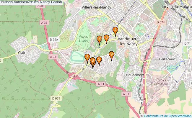 plan Brabois Vandoeuvre-lès-Nancy Associations Brabois Vandoeuvre-lès-Nancy : 13 associations
