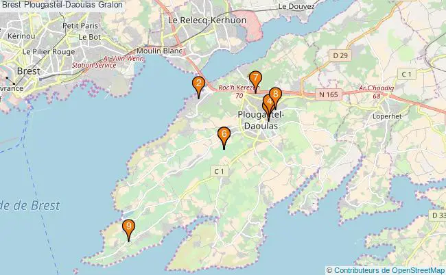 plan Brest Plougastel-Daoulas Associations Brest Plougastel-Daoulas : 13 associations