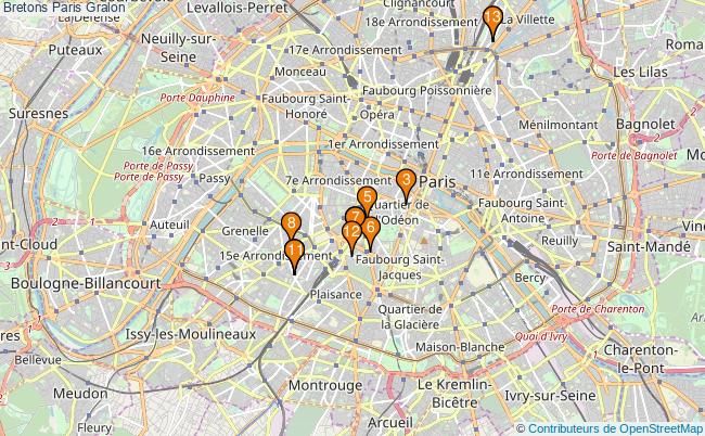 plan Bretons Paris Associations Bretons Paris : 17 associations