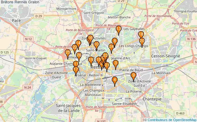 plan Bretons Rennes Associations Bretons Rennes : 33 associations