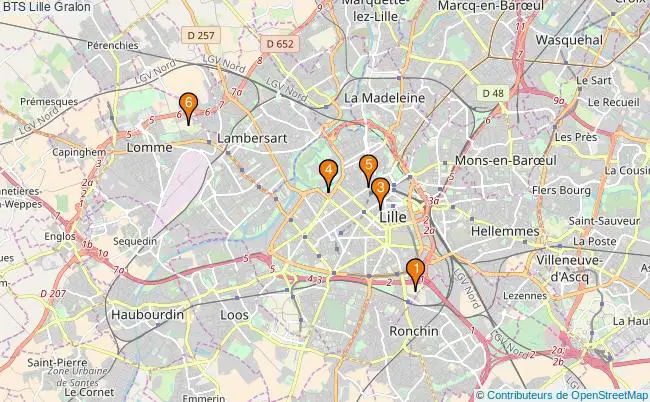 plan BTS Lille Associations BTS Lille : 5 associations