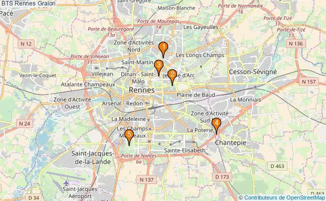 plan BTS Rennes Associations BTS Rennes : 6 associations