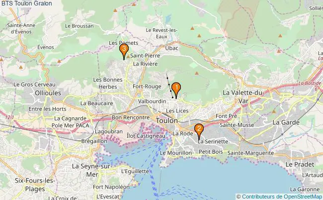 plan BTS Toulon Associations BTS Toulon : 3 associations