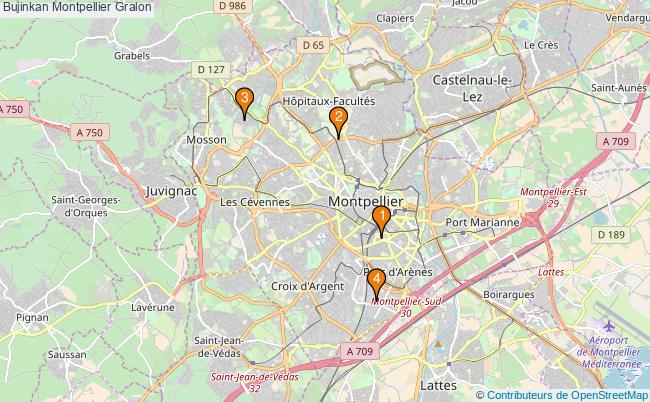 plan Bujinkan Montpellier Associations bujinkan Montpellier : 4 associations