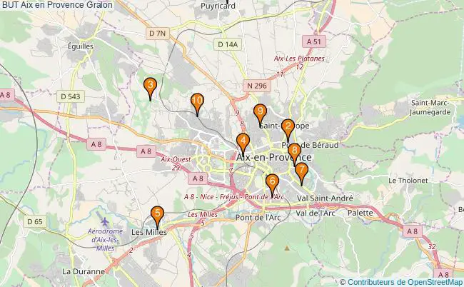 plan BUT Aix en Provence Associations BUT Aix en Provence : 17 associations