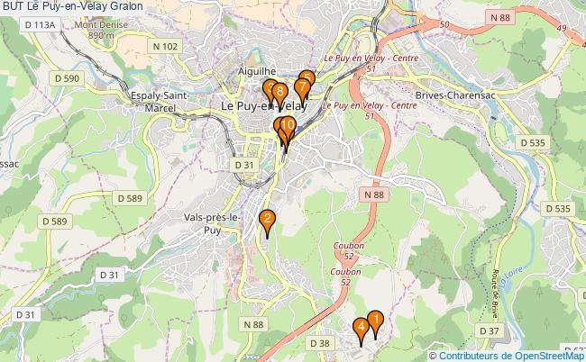 plan BUT Le Puy-en-Velay Associations BUT Le Puy-en-Velay : 13 associations