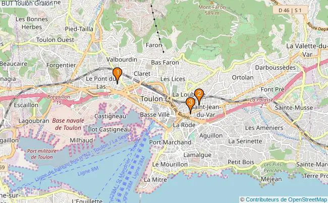 plan BUT Toulon Associations BUT Toulon : 46 associations
