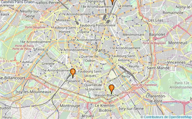 plan Cabines Paris Associations Cabines Paris : 4 associations