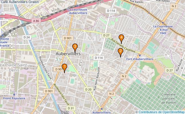 plan Café Aubervilliers Associations Café Aubervilliers : 3 associations