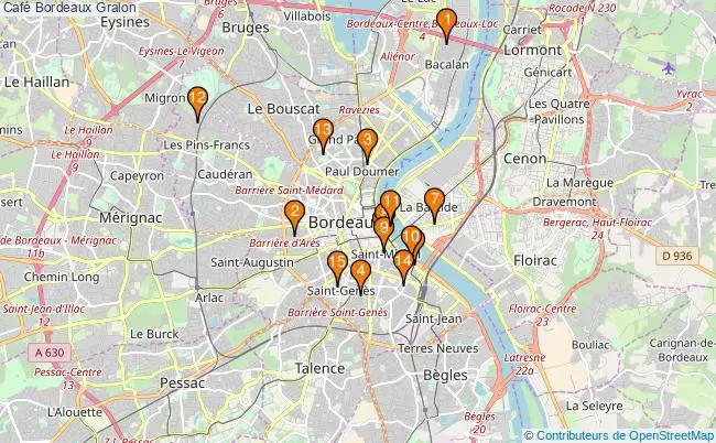 plan Café Bordeaux Associations Café Bordeaux : 23 associations