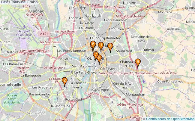 plan Cafés Toulouse Associations Cafés Toulouse : 7 associations
