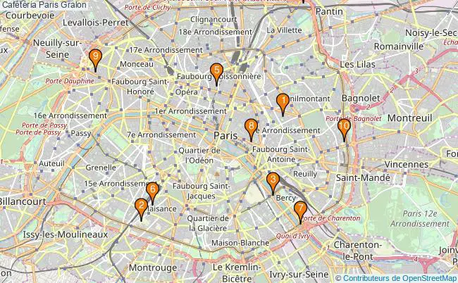plan Cafétéria Paris Associations Cafétéria Paris : 12 associations