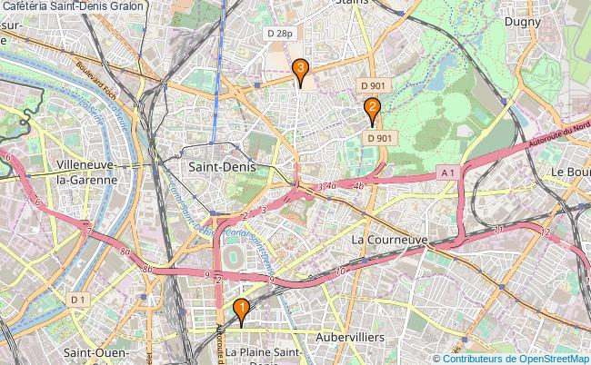 plan Cafétéria Saint-Denis Associations Cafétéria Saint-Denis : 3 associations