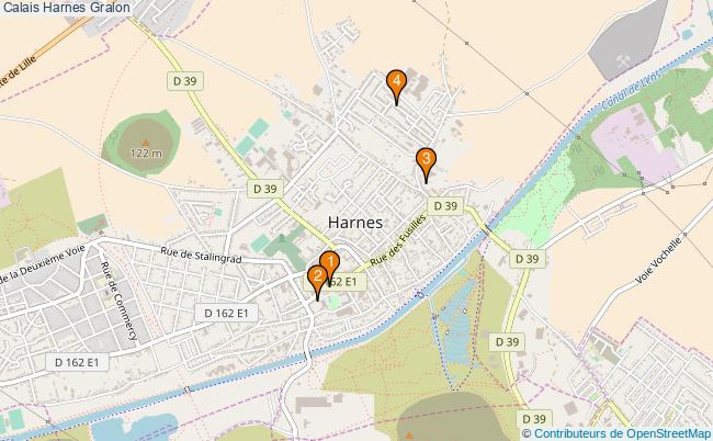 plan Calais Harnes Associations Calais Harnes : 3 associations