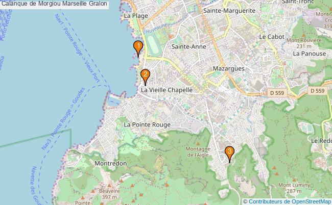 plan Calanque de Morgiou Marseille Associations calanque de Morgiou Marseille : 4 associations