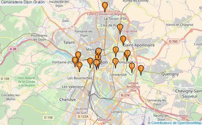 plan Camaraderie Dijon Associations Camaraderie Dijon : 26 associations