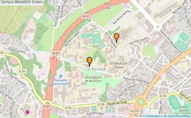 plan Campus Besançon Associations campus Besançon : 8 associations