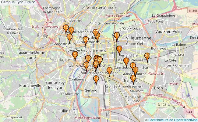 plan Campus Lyon Associations campus Lyon : 71 associations