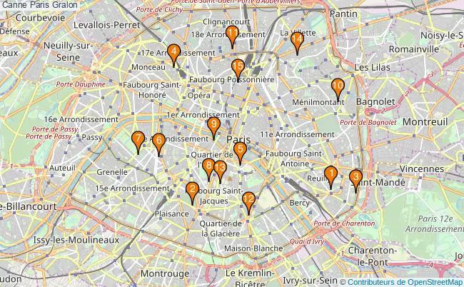 plan Canne Paris Associations Canne Paris : 16 associations