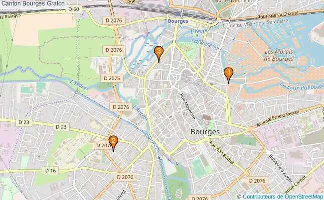 plan Canton Bourges Associations canton Bourges : 4 associations