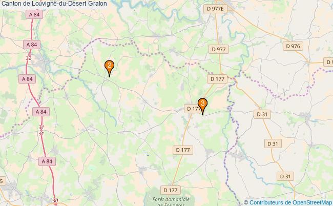plan Canton de Louvigné-du-Désert Associations canton de Louvigné-du-Désert : 3 associations