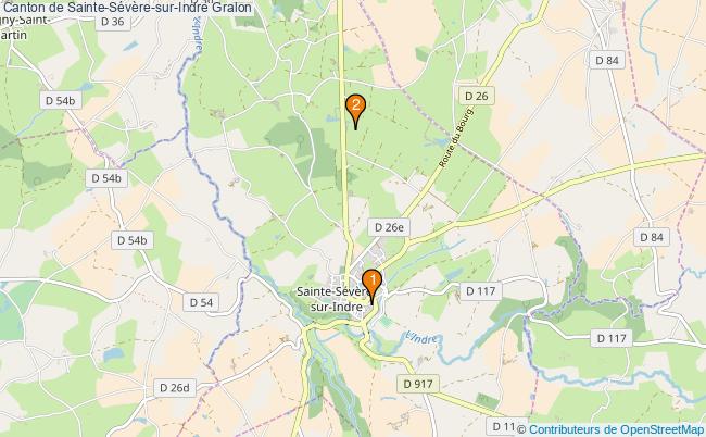 plan Canton de Sainte-Sévère-sur-Indre Associations canton de Sainte-Sévère-sur-Indre : 2 associations